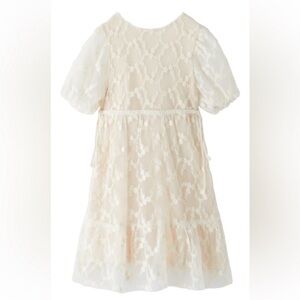 Zara girls tulle embroidered ivory dress 11/12Y